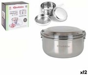 Кръгла Кутия за Обяд с Капак Quttin Неръждаема стомана Стомана 17 cm (12 броя) (Ø 17 cm)