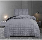 Черно-сиво крепово спално бельо за единично легло 140x200 cm Naomi – My House