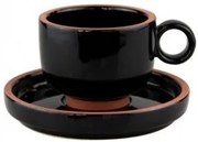 Horecano - Порцеланова чаша с чинийка 200мл HELLA-BLACK-(HC-56440)