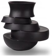 Ваза 38x33x36 см смола/матова черна