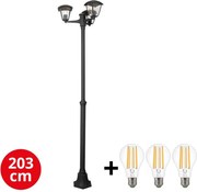 Brilagi -  LED Екстериорна лампа LUNA 3xE27/60W/230V IP44