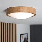 Brilagi-LED RGBW димируем плафон CARVALHO SLIM 1xE27/15W/230V Wi-Fi дъб Ø 27 см