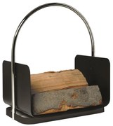 Метален кош за дърва с дръжка 50x41 см, черен