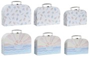 Комплект Декоративни Кутии DKD Home Decor Многоцветен Метал Картон 28 x 9,5 x 20 cm (2 броя)