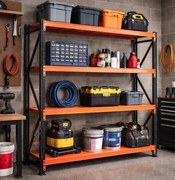 Метален стелаж за склад, гараж и работилница - 1 000 кг, 4 рафта 200X200X50