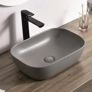 Мивка за баня ICB 887GRAY, монтаж върху мебел, порцелан, сив мат, 46x33x13.5см