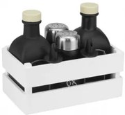 Horecano - Стъклен оливерник от 5 части в дървена бяла касетка OLD FASHIONED-BLACK-(HC-54443)