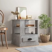 816412 vidaXL Странична маса, бетонно сива, 50x50x60 см, инженерно дърво