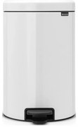Кош за боклук с педал Brabantia NewIcon 649034, 20 л, Плавно затваряне, Противоплъзгаща основа, Бял