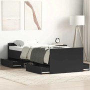 3203804 vidaXL Рамка за легло с горна и долна табла, черна, 90x200 см