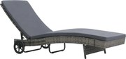 47753 vidaXL Шезлонг на колелца с шалте, полиратан, антрацит