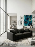 Диван Pilo Триместен-205φ 90β εκ.-Μαύρο