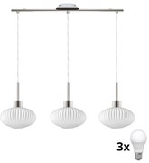 LED полилей на кабел HARMA 3xE27/60W/230V матов хром/бял