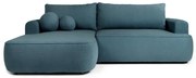 Син разтегателен ъглов диван от букле (ляв ъгъл) Quinoa – Bonami Selection
