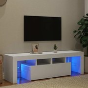 804364 vidaXL ТВ шкаф с LED осветление, бял, 140x36,5x40 см