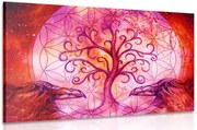 Картина на платно – Магическо дърво на живота в пастелно изпълнение