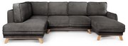 Сив сгъваем ъглов диван от рипсено кадифе (ляв ъгъл/"U" форма) Tori – Bonami Selection