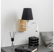 Brilagi - LED Аплик NUBILA WOOD 1xE27/25W/230V + LED/3W дъб/черен