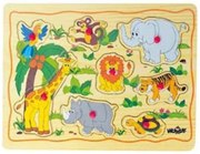 Woody - Дървен пъзел с дръжки - Африкански животни