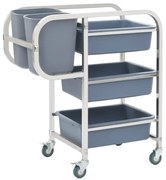 50918 vidaXL Кухненска количка с пластмасови контейнери, 82x43,5x93 см
