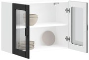 853848 vidaXL Кухненски стенен шкаф със стъклена врата Lucca черен