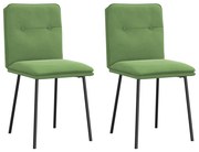 4101312 vidaXL Трапезни столове, 2 бр, светлозелени, кадифе