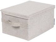 Бежова текстилна кутия за съхранение с капак 35x26x19 cm Soft Storage – Bigso