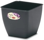 Stefanplast - Квадратна кашпа Academy Line 14 см - антрацит