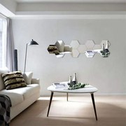 Огледални стикери в комплект на стената 12 бр. 20x17 cm Hexagonal – Ambiance