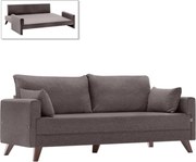 Диван Bella от плат с функция легло за трима в кафяв цвят 208x81x85см.