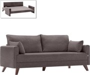 Триместен разтегателен диван Bella TopMebel от плат в кафяв цвят 208x81x85cm