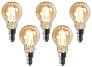 Комплект от 5 Smart E14 димируема в Kelvin LED лампа P45 goldline 4.9W 470 lm 1800-4000K