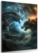 Картина на платно – Битка на дракон и вълк