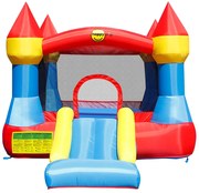 HAPPY HOP Батут замък с пързалка и помпа 365x265x215