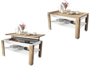 АСТИ-П Дъб Вотан/Бял мат - МОДЕРНА МАСА/МАСА С ПОВДИГАЩ СЕ МЕХАНИЗЪМ