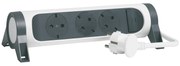 Legrand 694541  Разклонител PRE, шуко, 3X2P+E, въртящ се, 5м. кабел, бяло/сиво - 694541