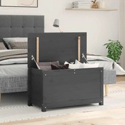 823536 vidaXL Кутия за съхранение, сива, 80x40x45,5 см, борово дърво масив