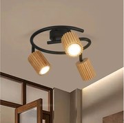 Brilagi - Точково осветително тяло MODERN WOOD 3xGU10/8W/230V дърво/черно