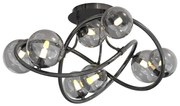 Wofi 9014-805 - LED Полилей за повърхностен монтаж NANCY 8xG9/3,5W/230V черен хром