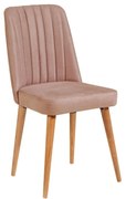 Светлорозов кадифен стол за хранене Stormi Sandalye - Kalune Design