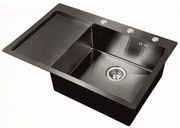 Кухненска мивка ICK 7951B, Inter Ceramic, алпака, със сифон, 78x51см