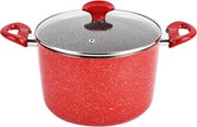 Дълбока тенджера с мраморно покритие Oliver Voltz OV54418A24D, 24 см, 5.9 литра, Индукция, Червен