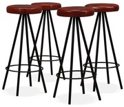 245444 vidaXL Бар табуретки, 4 бр, естествена кожа