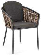 Сив градински стол метален Maribela – Bizzotto