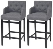 244661 vidaXL Бар табуретки, 2 бр, тъмносиви, текстил