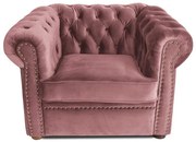 Фотьойл Chesterfield в рустик розов цвят 94х90х66 см