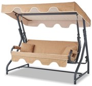 Градински троен люлеещ се стол Olea, цвят Бежов