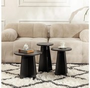 КОМПЛЕКТ 3x странични маси LUME пр. 28/33/43 см черни