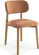 АЛMО Теракота (тъкан Дэнни 204)/рамка лакиран дъб - ДЪРВЕН СТОЛ ЗА ДНЕВНА, ТРАПЕЗАРИЯ, КУХНЯ РЕТРО