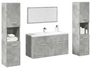 3324875 vidaXL Комплект мебели за баня от 4 части бетонно сив инженерно дърво